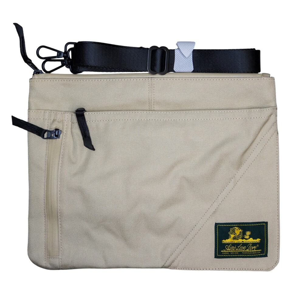 Aime Leon Dore ALD Nylon Unisphere Utility Crossbody Pouch in “Twill” Tan Khaki